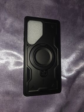Galaxy S26 Ultra Black Rugged Phone Case with Ring Grip